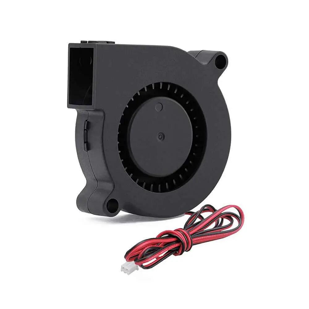 12V 24V black plastic cooling turbine fan with two-pin connector for heatsinks.