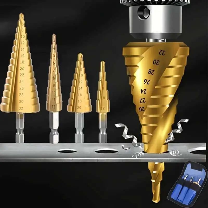 3 piece titanium coated drill bits set for precision cutting and durability.
