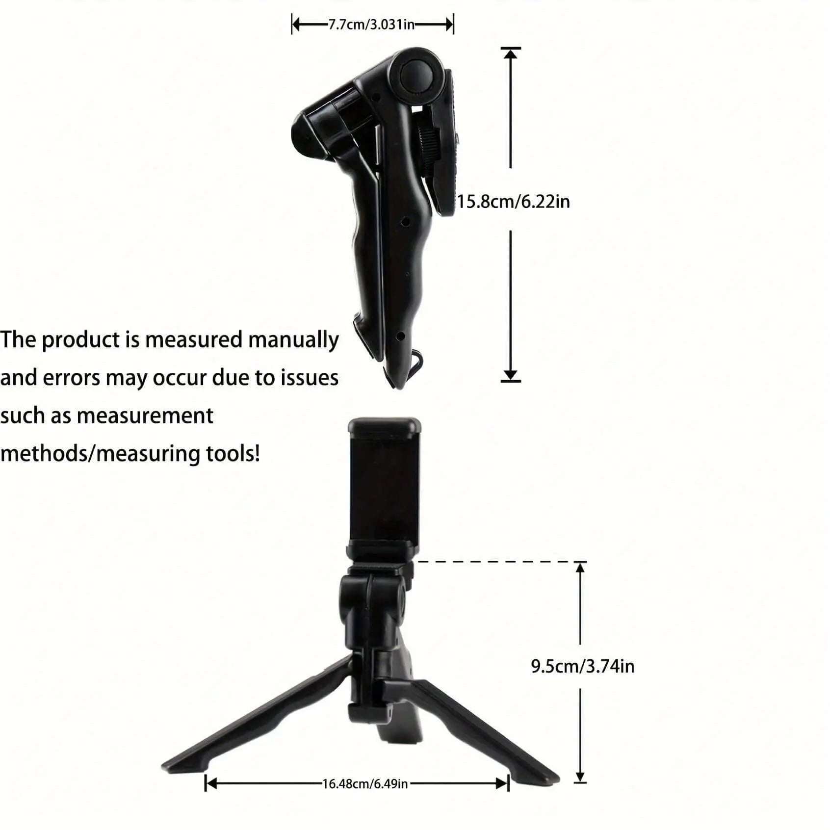 Durable 360° rotating anti-shake tripod camera holder with adjustable height, ideal for photographers.