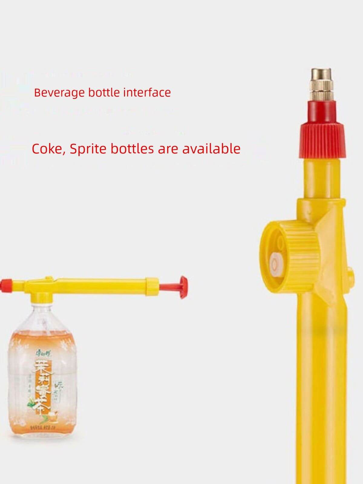 Beverage Bottle Sprayer attachment for Coke and Sprite, ideal for watering plants and household use.