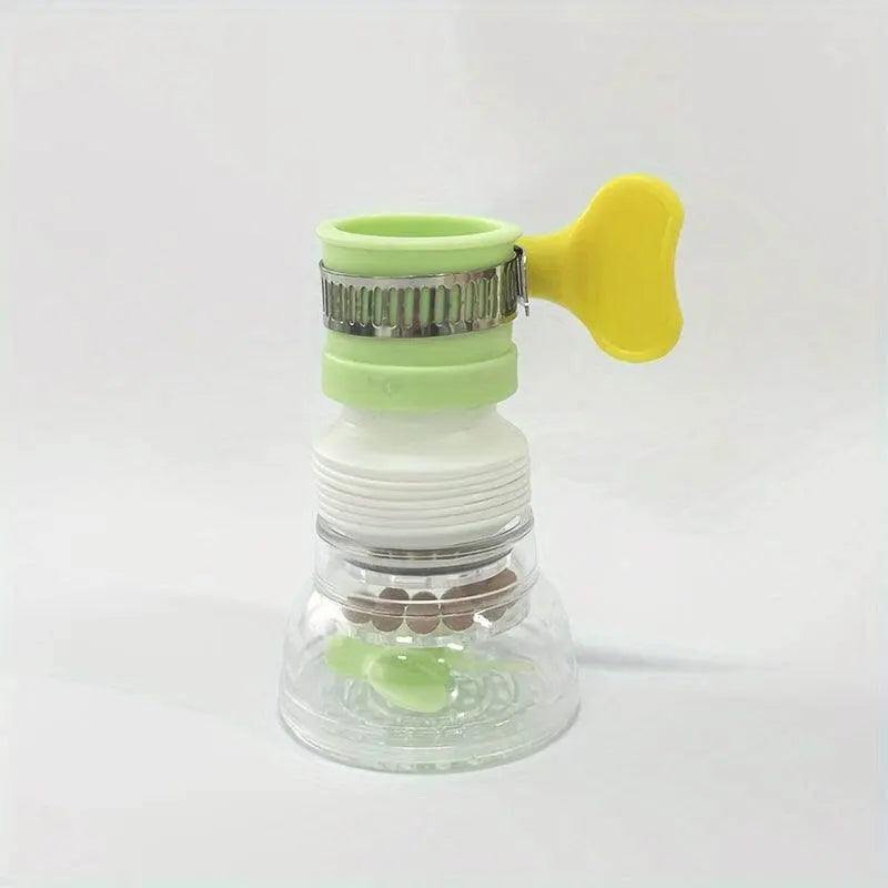Splash-proof shower header for easy kitchen faucet attachment, water-saving design.