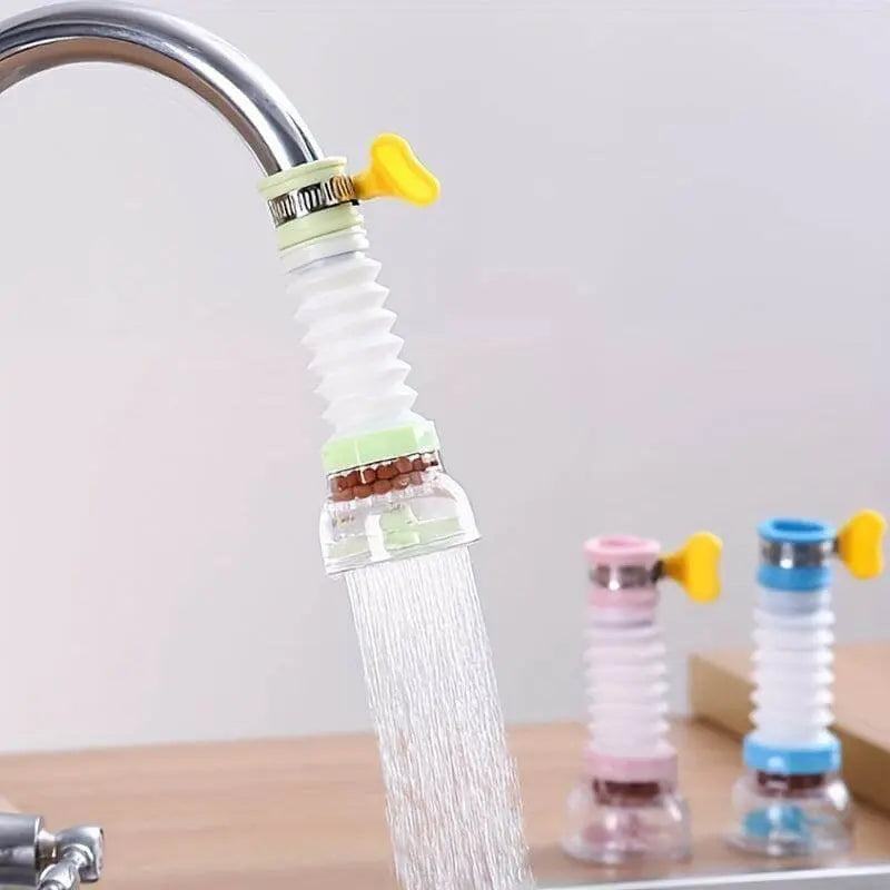 Splash-proof shower header attached to kitchen faucet, preventing splashes and conserving water.