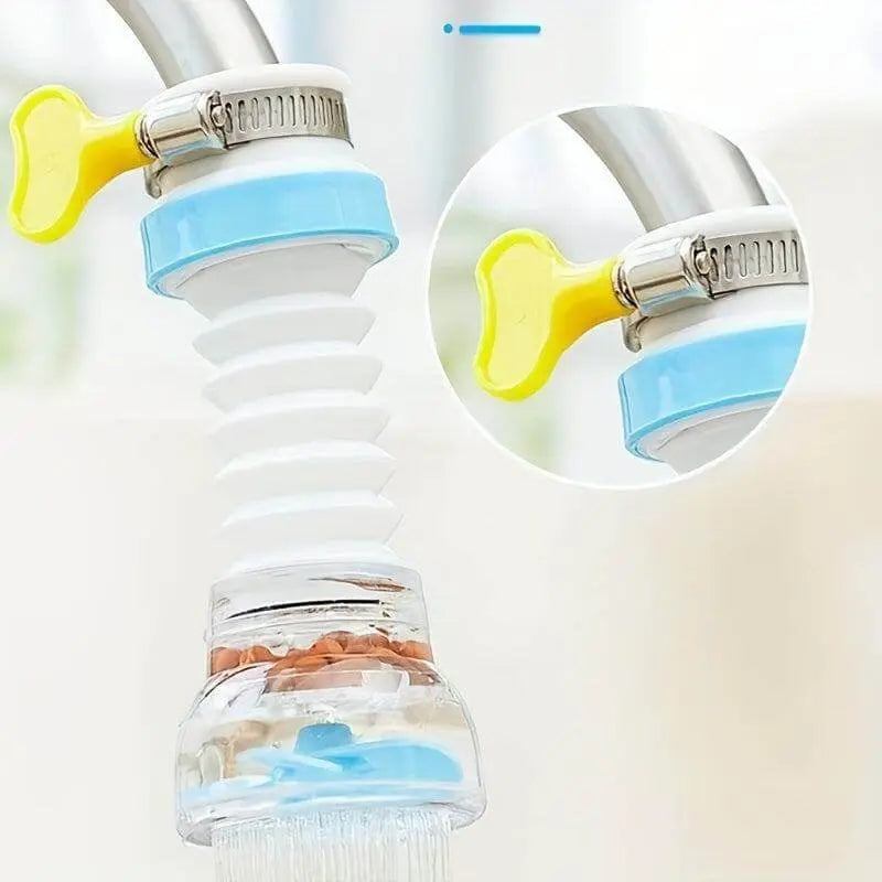 Splash-proof shower header for efficient kitchen use.