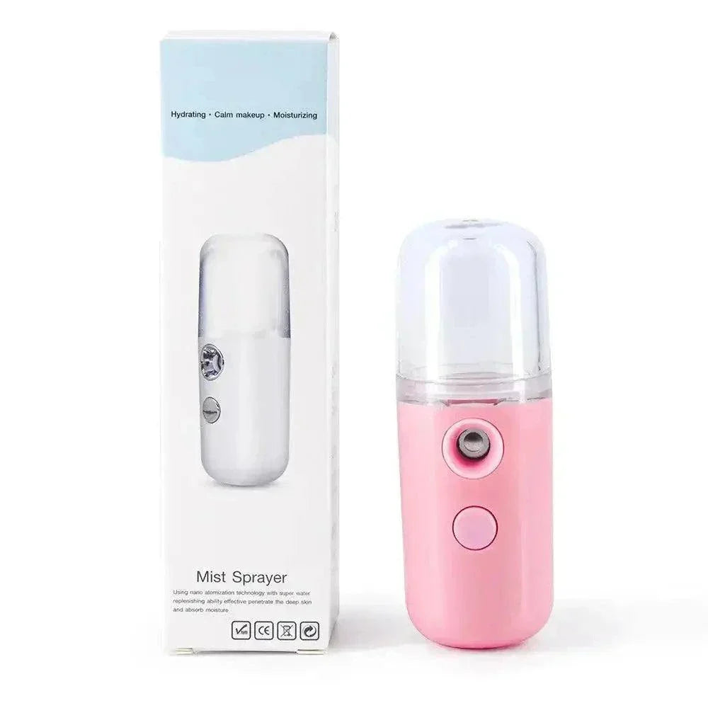 USB facial sprayer moisturizing mist for hydration and skincare routine.