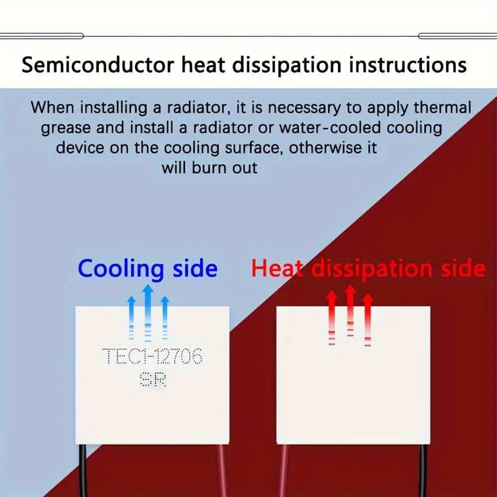 Semiconductor Cooling Chip with heat dissipation instructions.