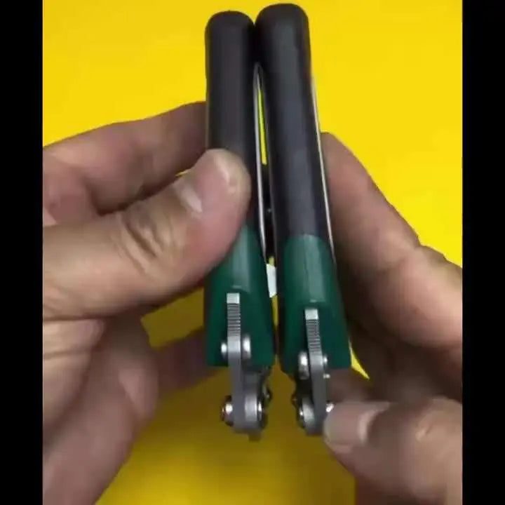 Stainless steel multi-functional wire cutter and stripping pliers tool with ergonomic grip.