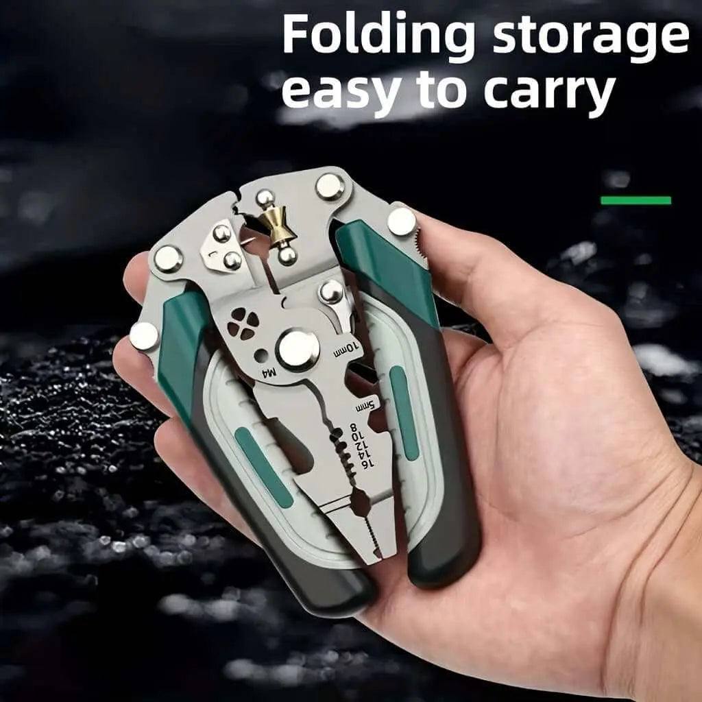 Stainless steel multi-functional wire cutter with ergonomic handle, suitable for home and professional use.
