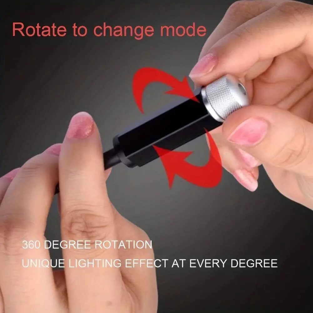 USB star projector night light with 360-degree rotation and unique lighting effects for creating starry atmospheres.